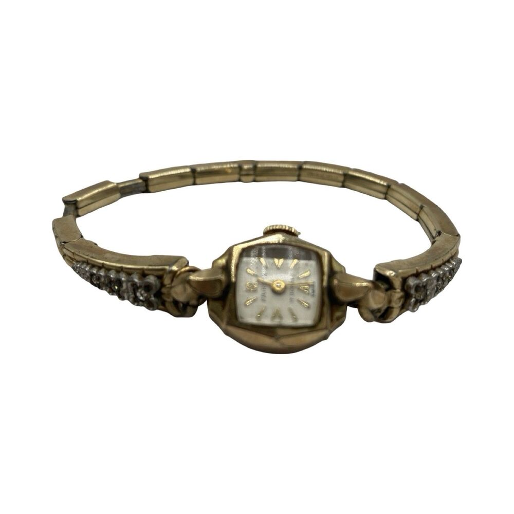 Womens Fairfax Watch Co 17 jewel Mechanical 10K RGP Speidel Parts or Repair - Picture 2 of 8
